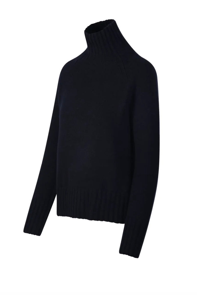 Wool and Cashmere Polo-neck Sweater Ultramarine
