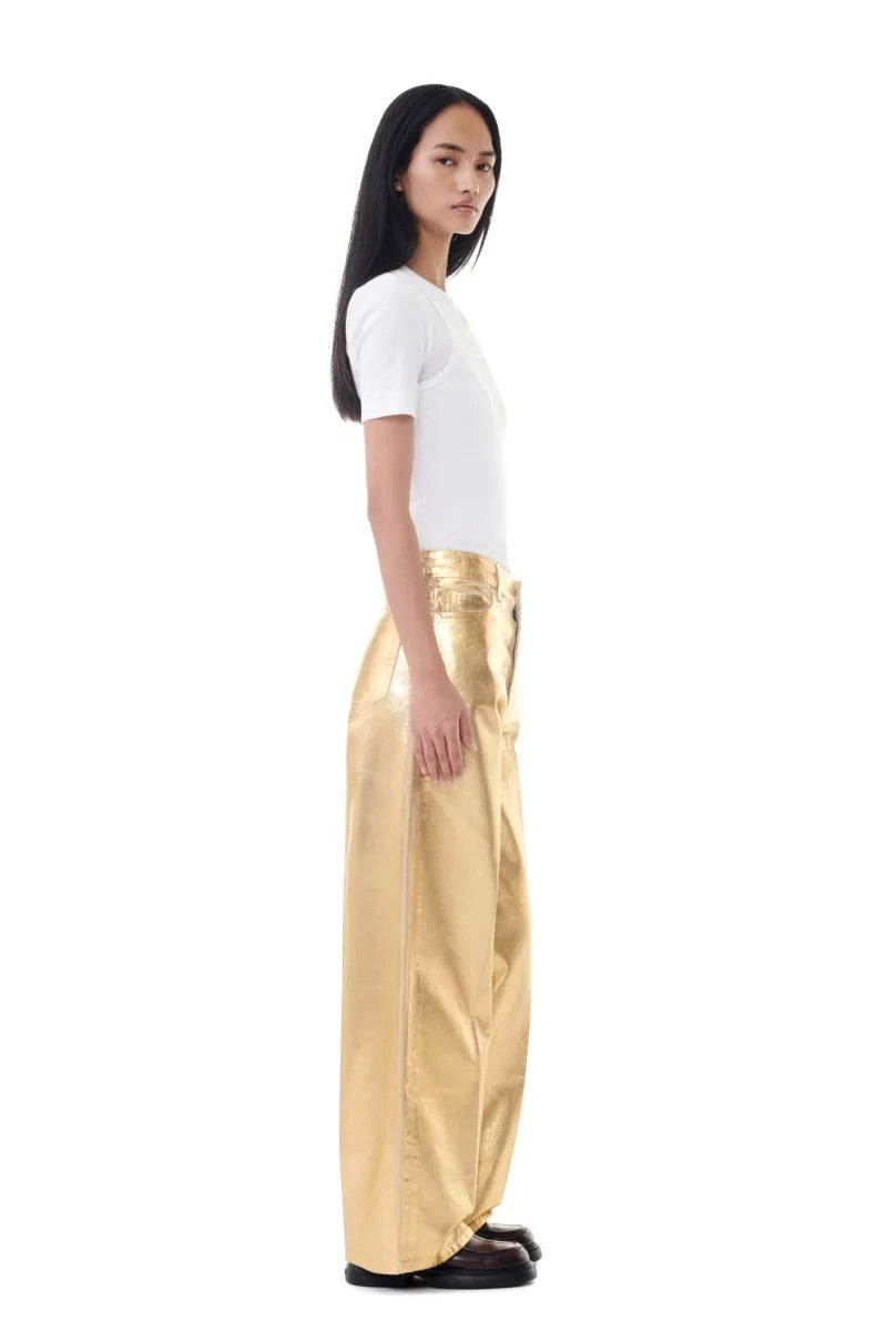 GANNI Foil Denim Wide Jeans - Dale