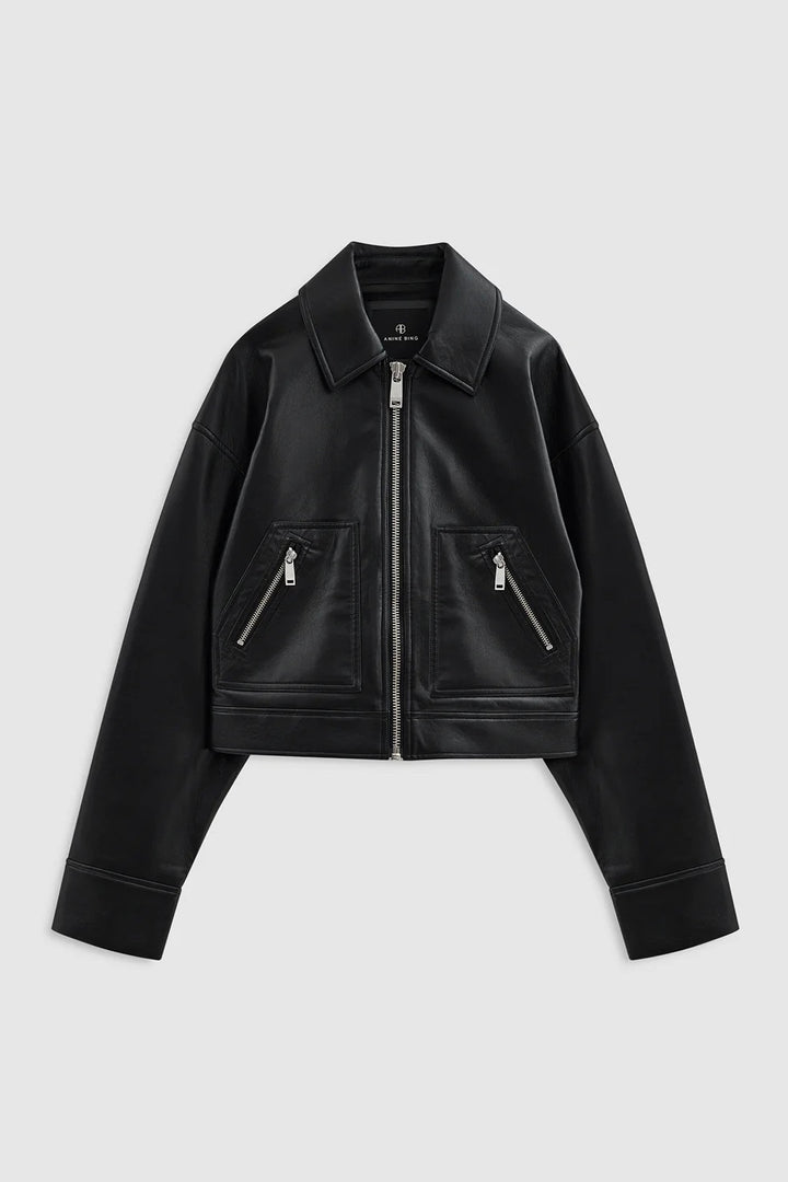 Assan Jacket Black Recycled Leather