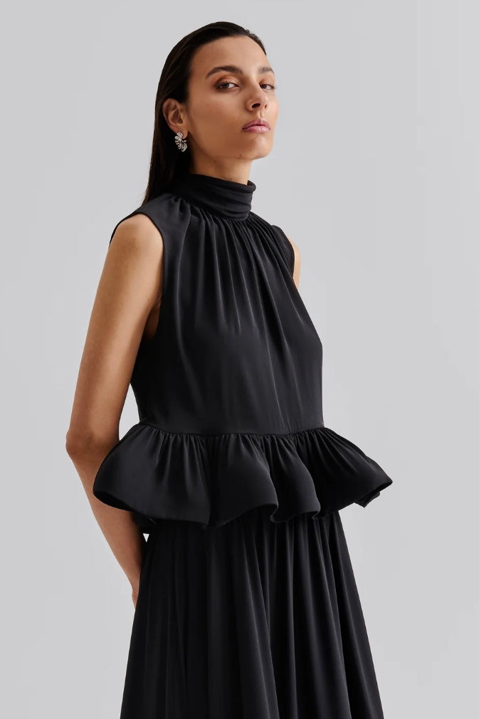 Lune Halterneck Frilled Hem Blouse