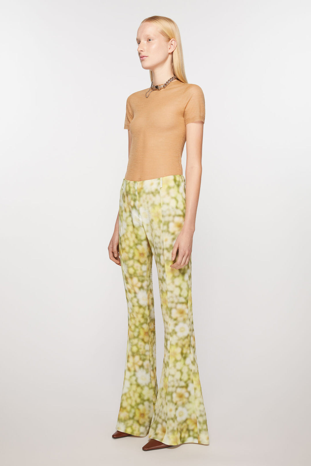 FLUID PRINT TROUSERS - GREEN MULTI