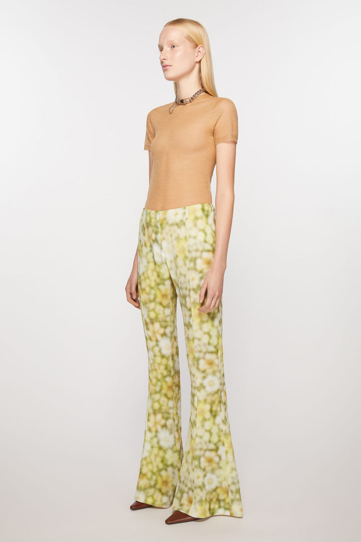 FLUID PRINT TROUSERS - GREEN MULTI