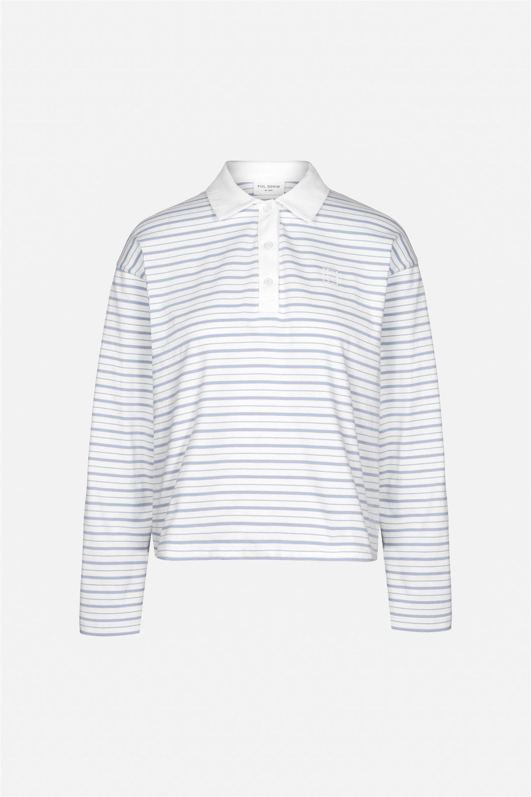 CAMILLA PIHL DENIM Elmer Polo Shirt Lt Blue Stripe - Dale