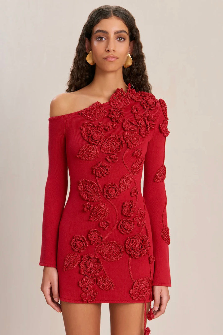 Kaela Crotchet Dress Merlot