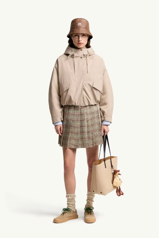 MONCLER Eucalyptus Hooded Short Down Jacket Stone - Dale