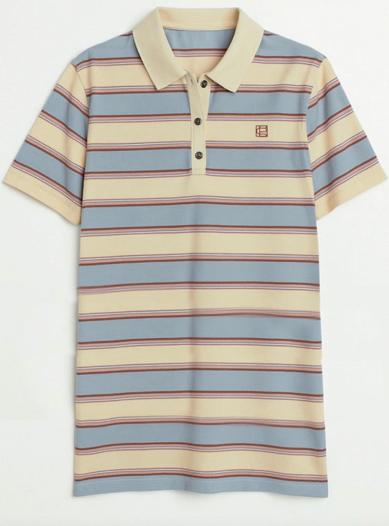 Emma Polo Dress Ocean Stripe