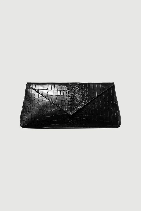 Onyx Clutch Black Croco