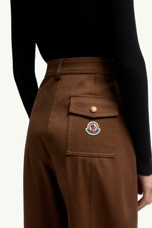 Straight Leg Cotton Gabardine Trousers