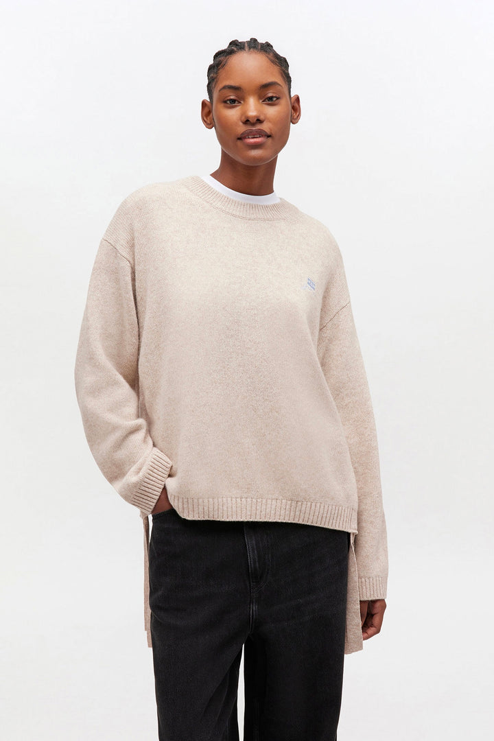Future Wool Mix Oversized O-Neck Sand