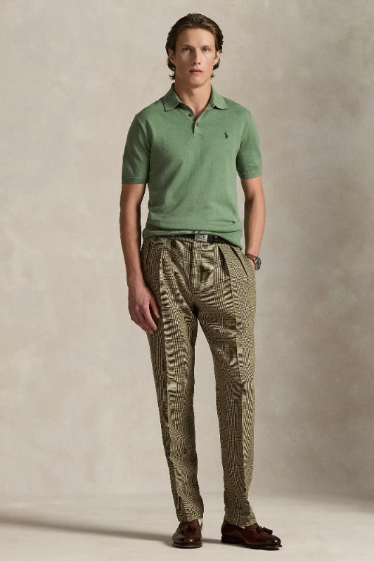 Cotton Polo-Collar Jumper Fatigue Green