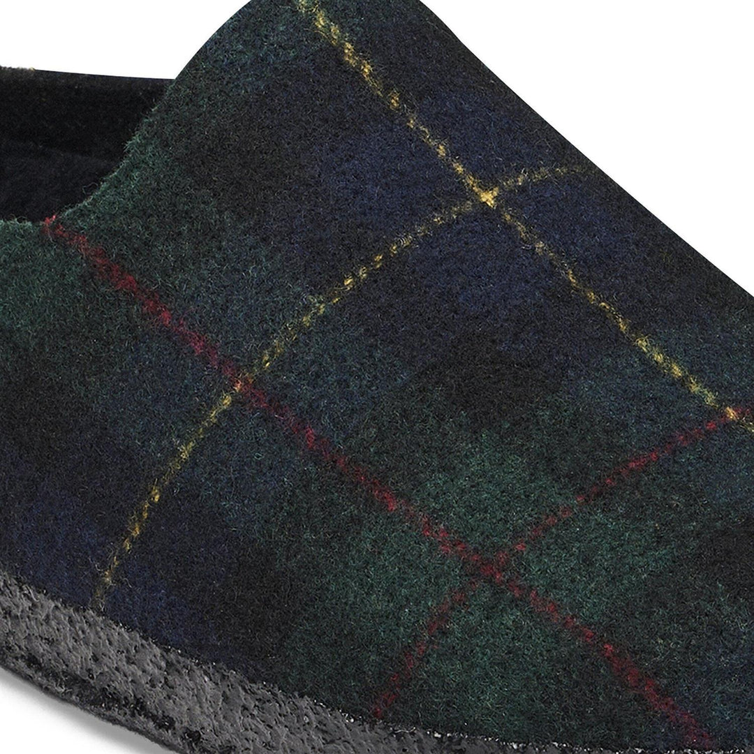 Amsterdam Wrapped Dip Wool Felt Green Navy Plaid