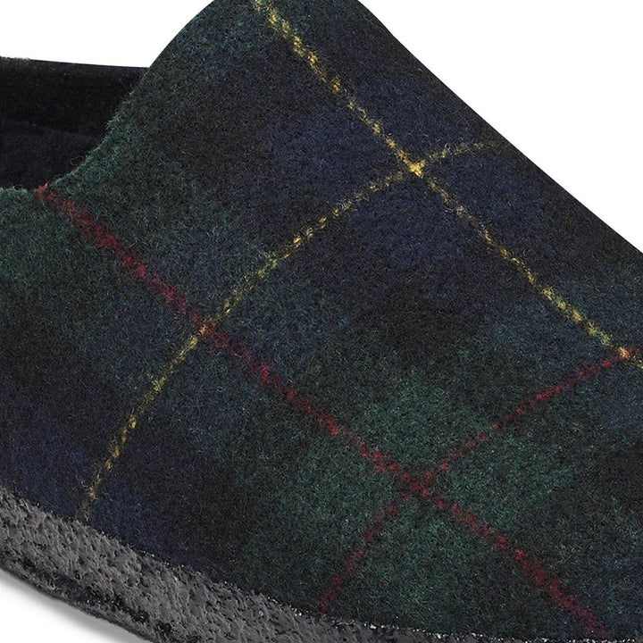 Amsterdam Wrapped Dip Wool Felt Green Navy Plaid