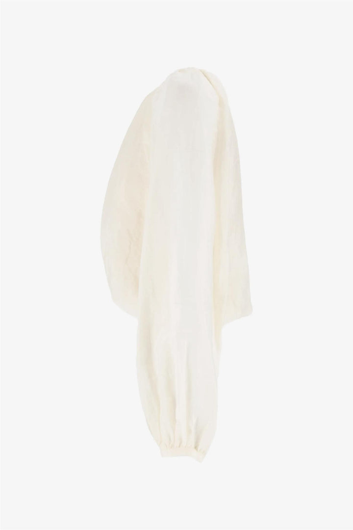 ELEH Gathered Balloon-Sleeve Blouse Cream - Dale