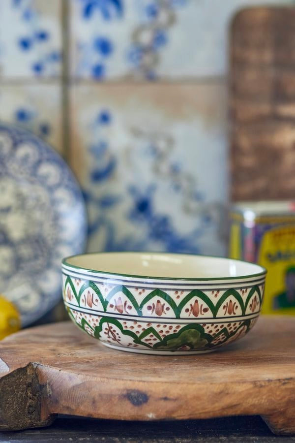 Karlie Bowl, Green, Stoneware