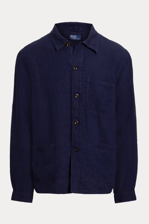 Linen Utility Jacket Newport Navy