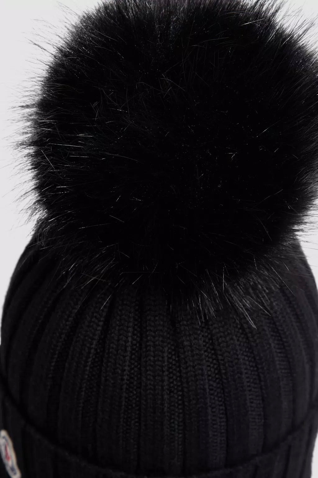 Wool Beanie Pom Pom Black