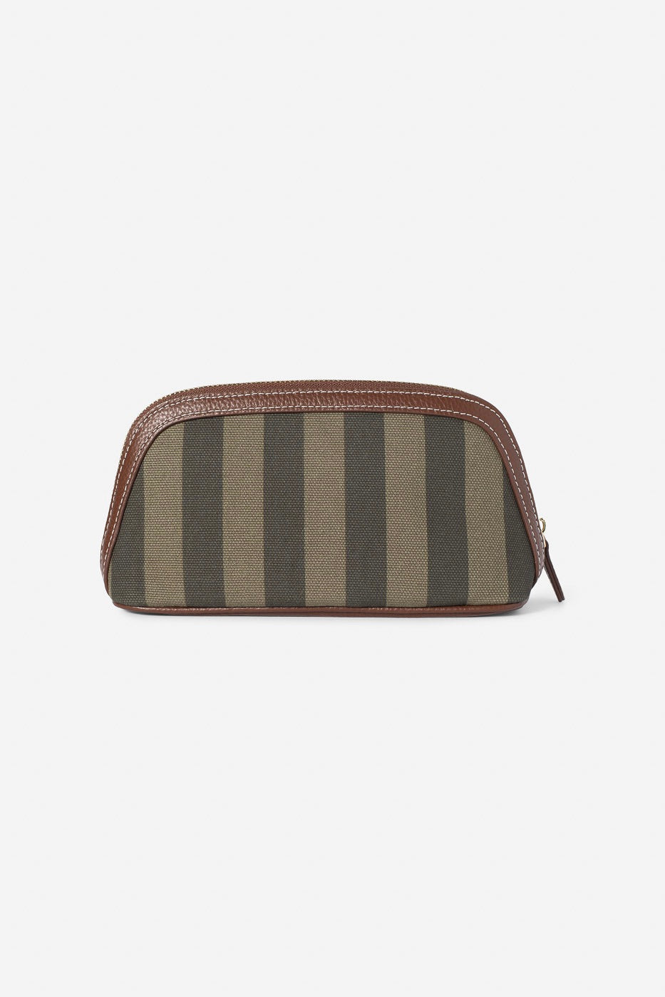 Canvas Cosmetic Pouch Small Green Stripe