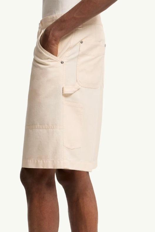 Linen & Cotton Gabardine Cargo Shorts