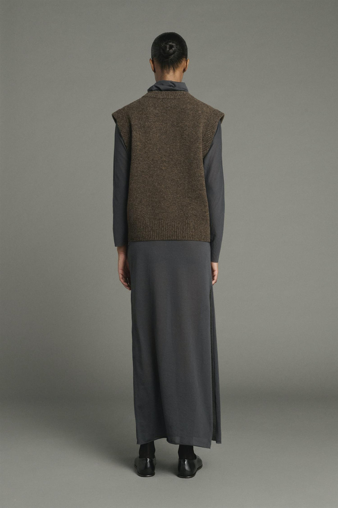 Karl Merino Pullover Vest Marron Chine