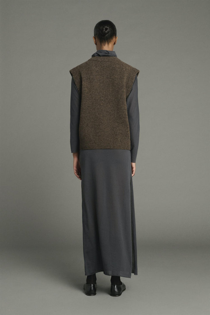 Karl Merino Pullover Vest Marron Chine
