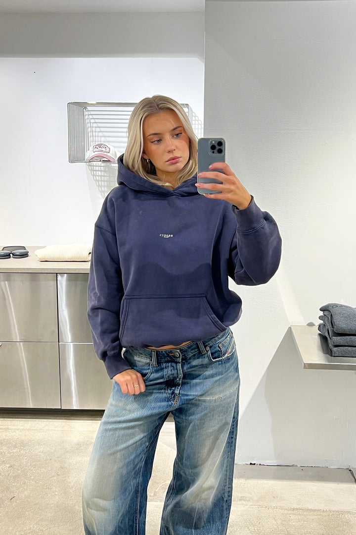 Vintage Navy Logo Hoodie