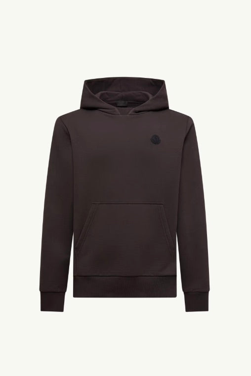MONCLER Tonal Back Logo Cotton Hoodie Brown - Dale