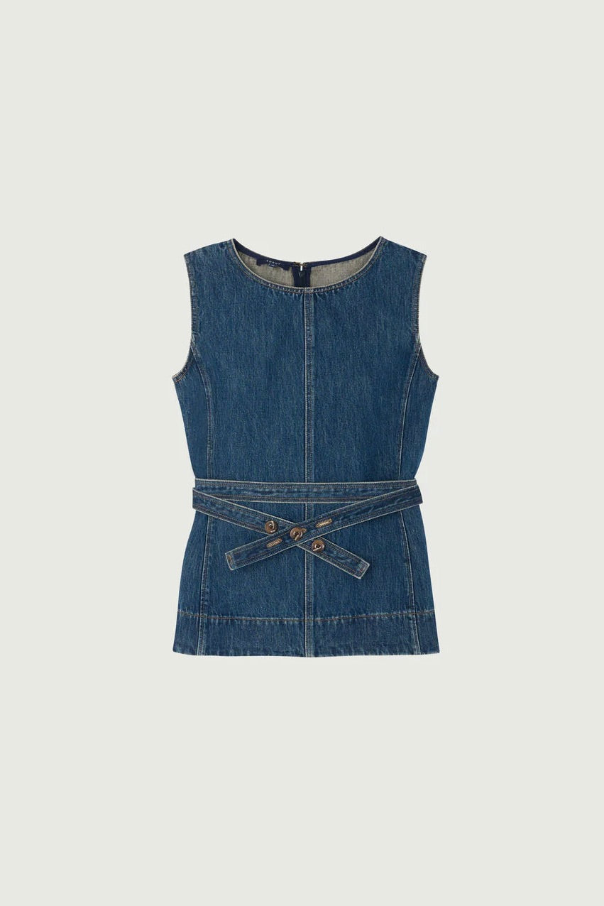 Chance Sleeveless Denim Top