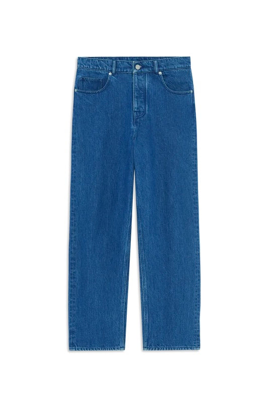 Straight Stonewash Blue Cotton Jeans