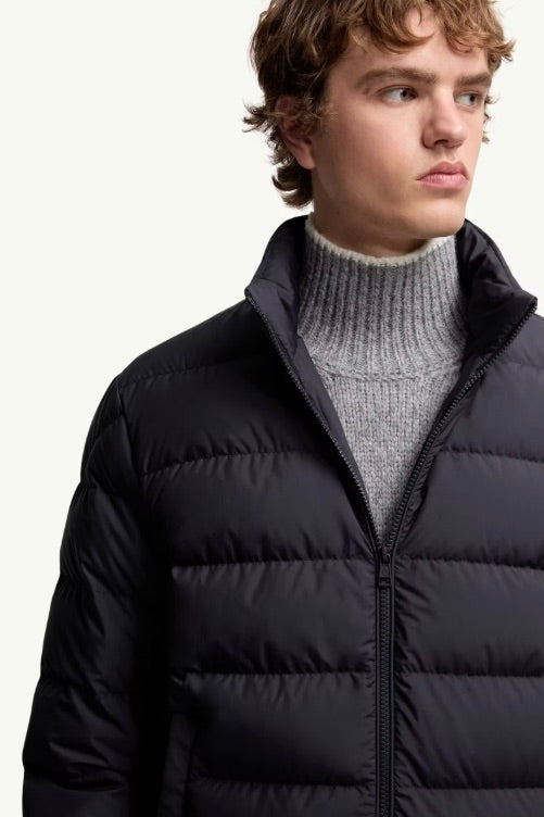 Montbrocq Hooded Short Down Jacket Navy Blue