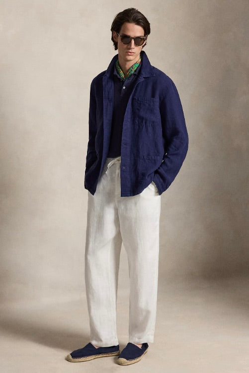 Linen Utility Jacket Newport Navy