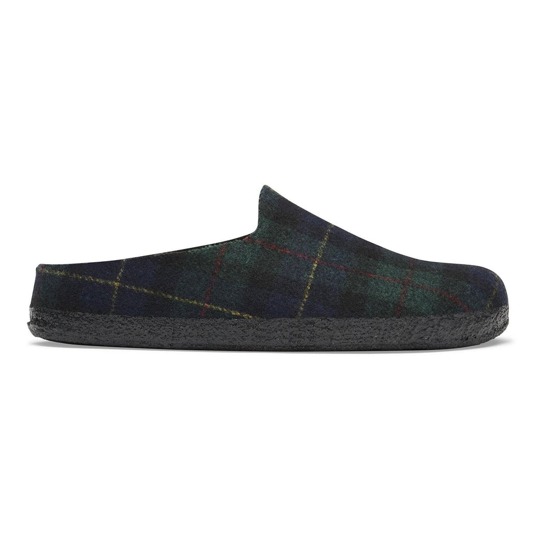 Amsterdam Wrapped Dip Wool Felt Green Navy Plaid
