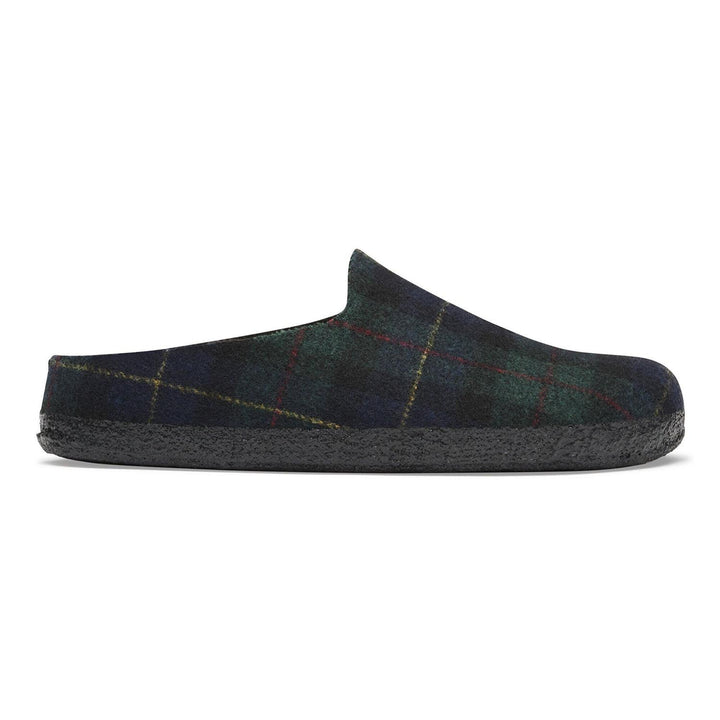 Amsterdam Wrapped Dip Wool Felt Green Navy Plaid