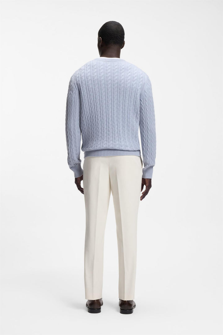 H-Furlan Cable-Knit Sweater Open Blue