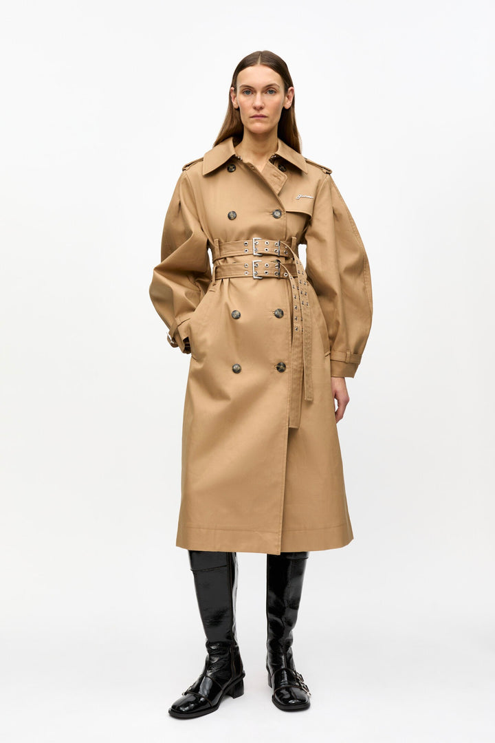Bonded Cotton Trench Coat Tigers Eye