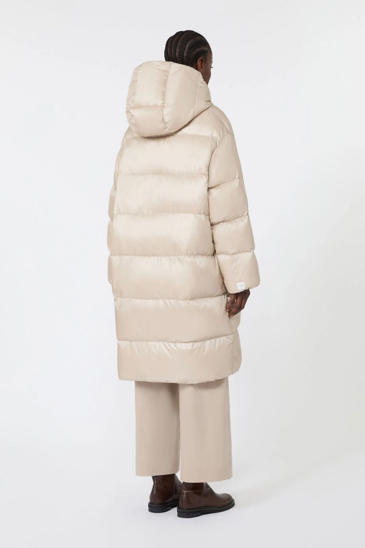 Midi Quilted Puffer Jacket Natural