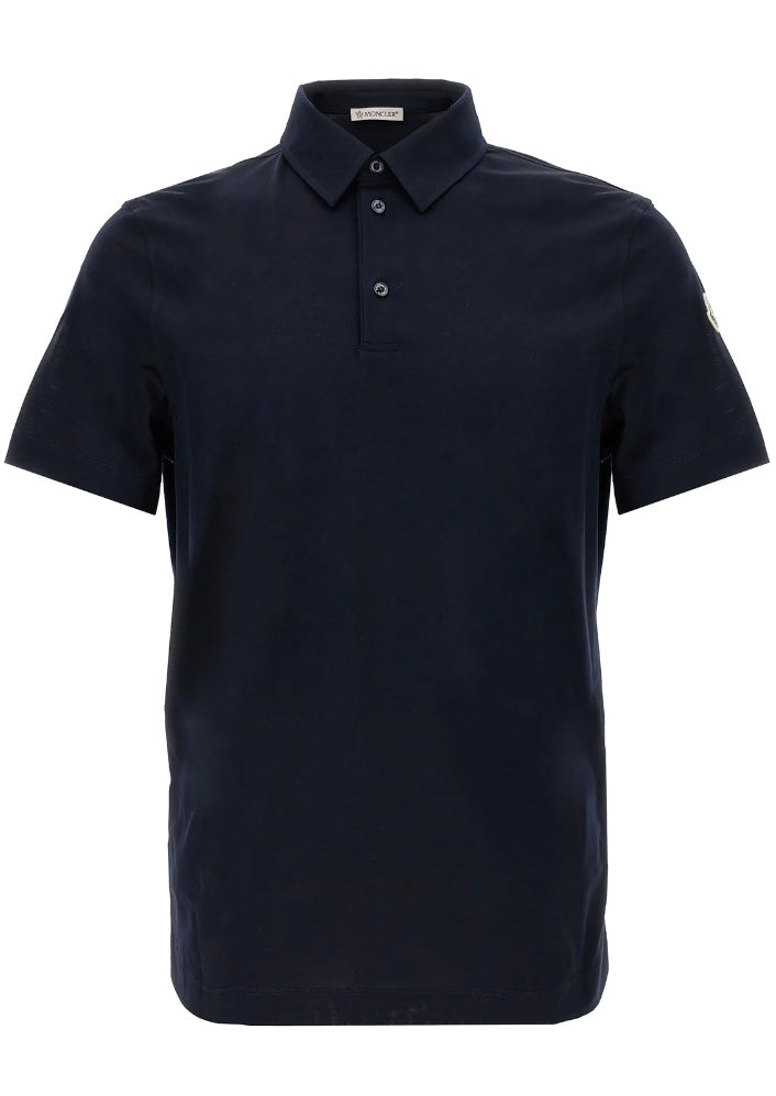 Logo Patch Short Sleeved Polo Shirt Navy