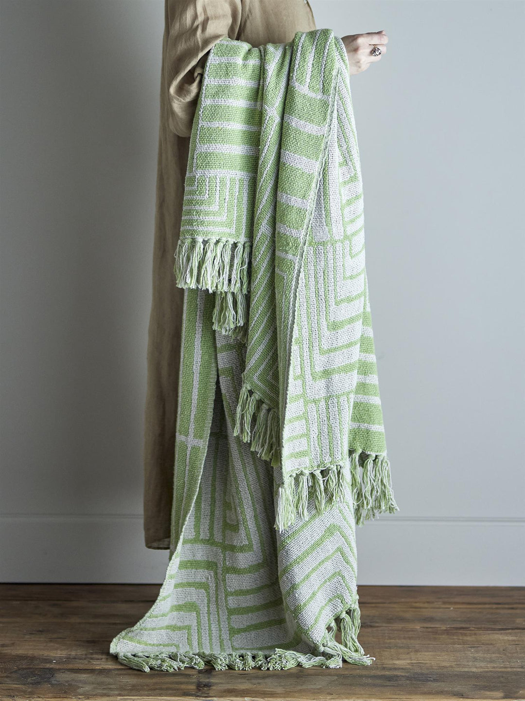 Velva Throw, Green, Recycled Cotton