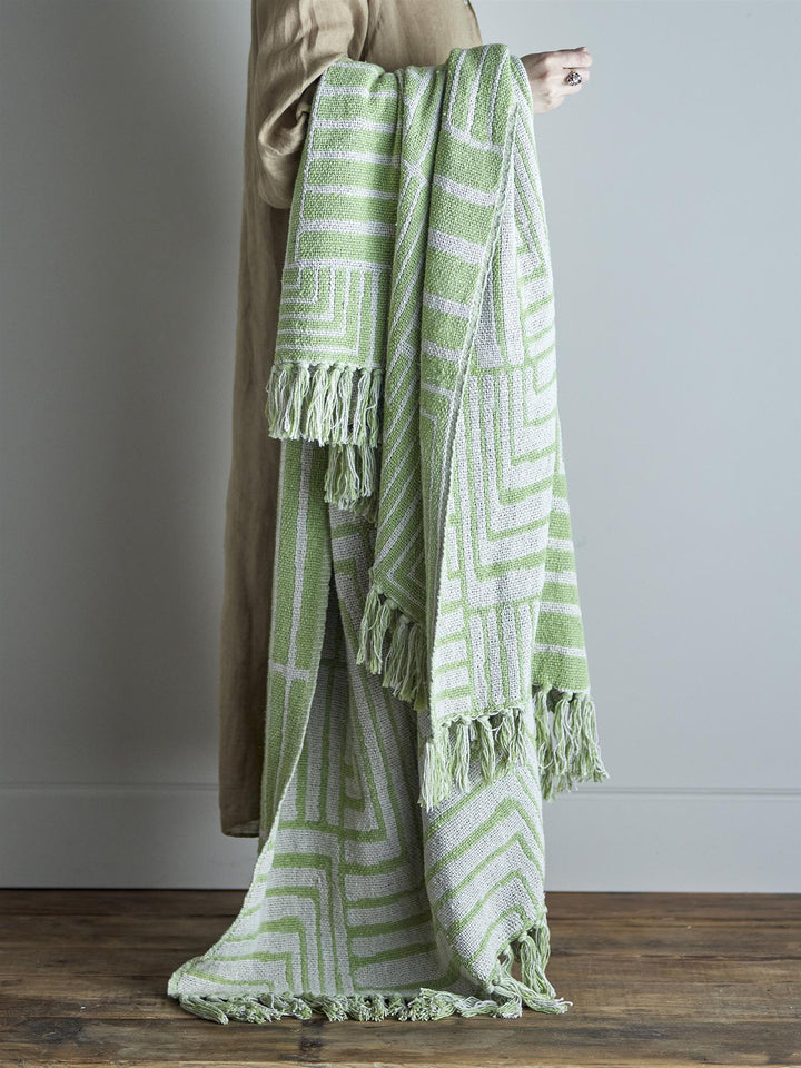 Velva Throw, Green, Recycled Cotton