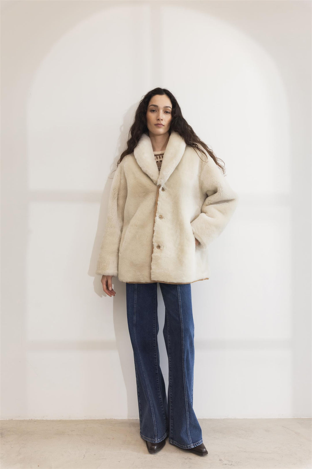CAMILLA PIHL Luna Shearling Jacket Camel Suede - Dale