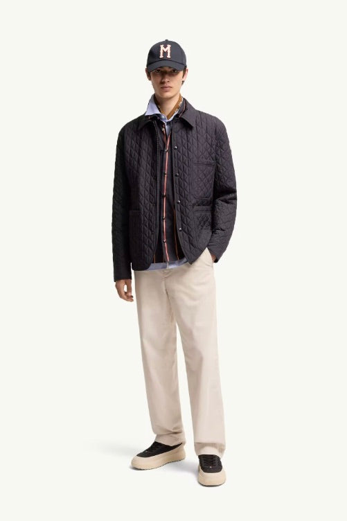 Theoline Diamond-Quilted Padded Mid-Length Jacket Navy
