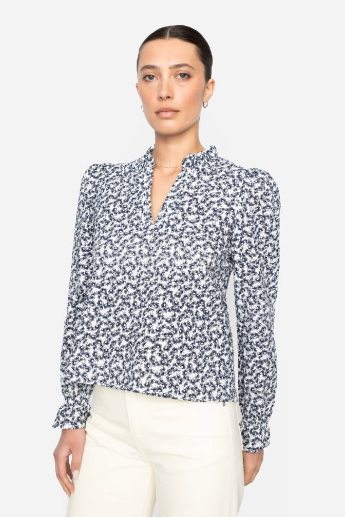 Jenny Blouse Navy Rosehip Print