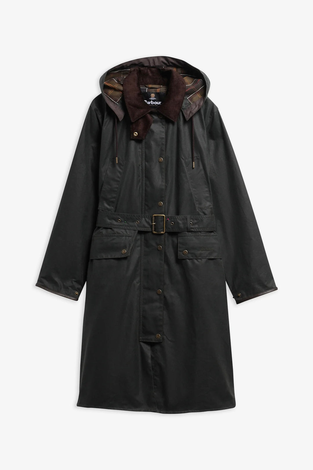Barbour Antoinette Longline Waxed Jacket Sage