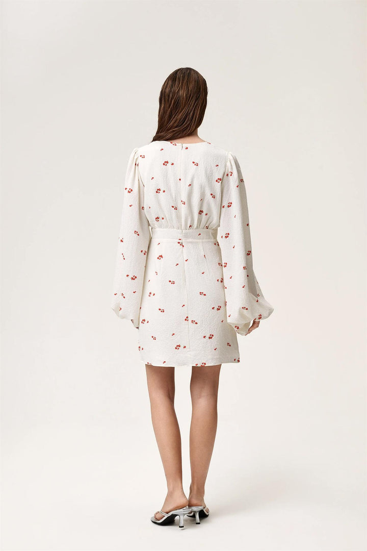 Florence Dress White/Red Rose
