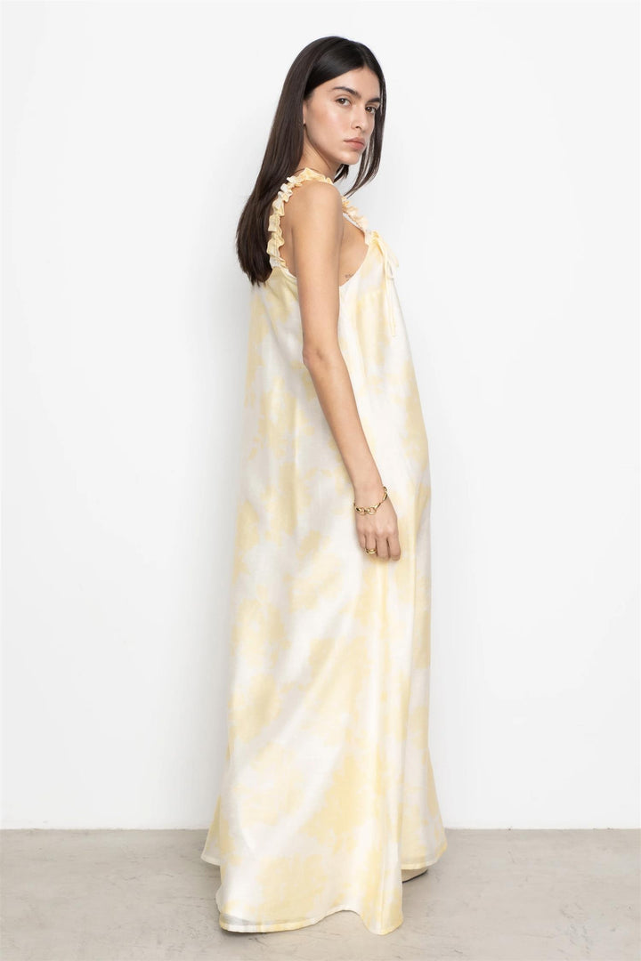 Zaha Dress Yellow Floral Print
