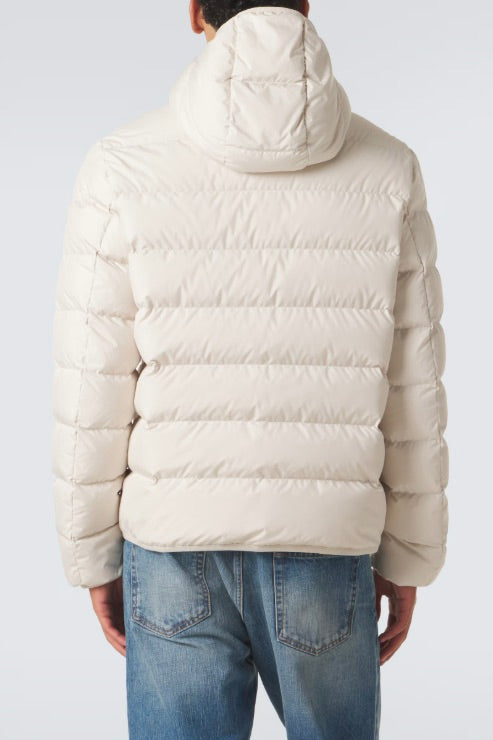 Montbrocq Hooded Short Down Jacket Beige