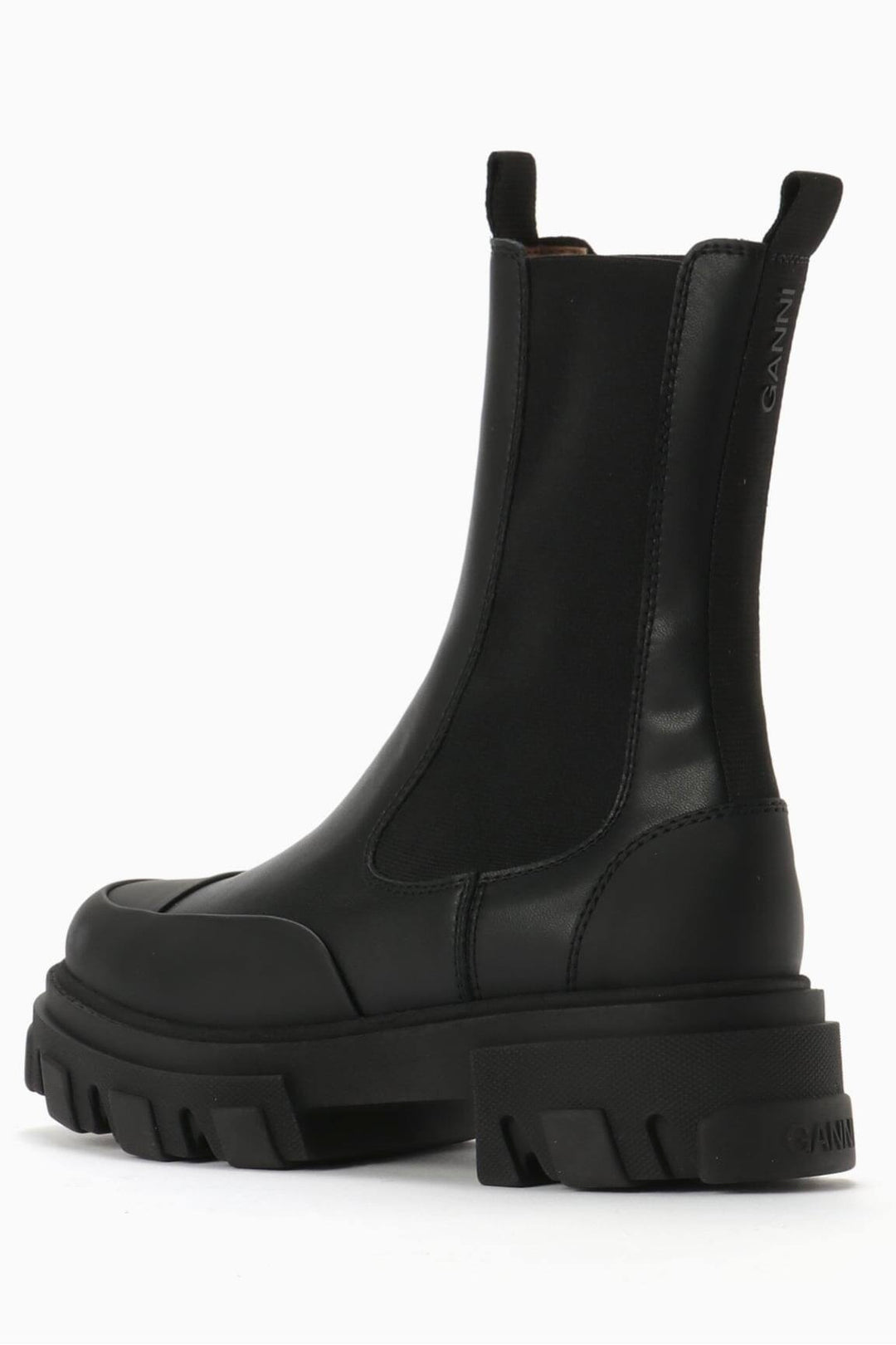 GANNI Cleated Mid Chelsea Boot Black - Dale