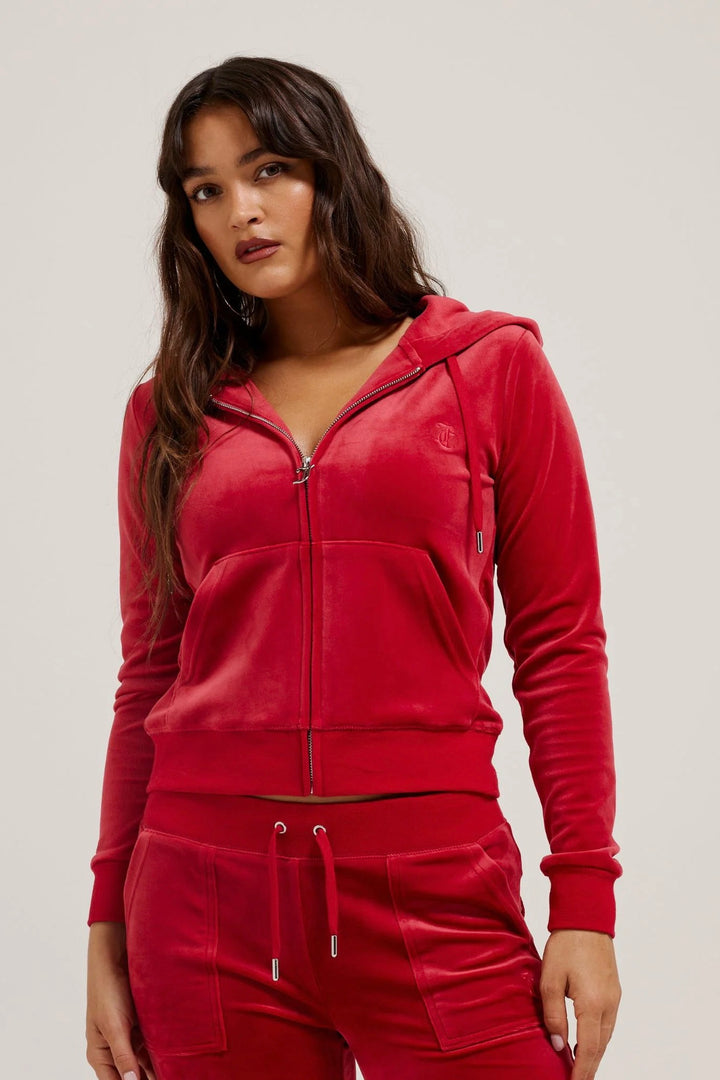 Robertson Classic Velour Zip Astor Red