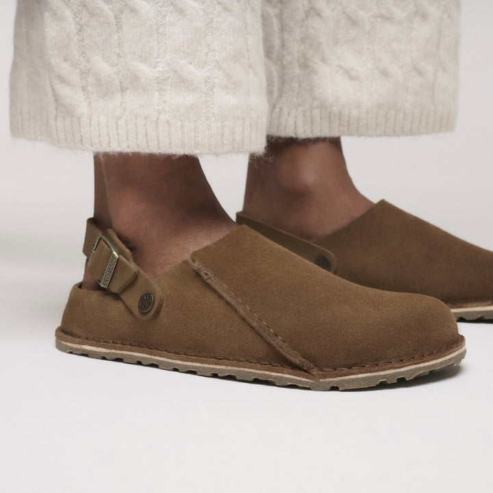BIRKENSTOCK Lutry Premium Suede Leather Dark Tea Dame - Dale
