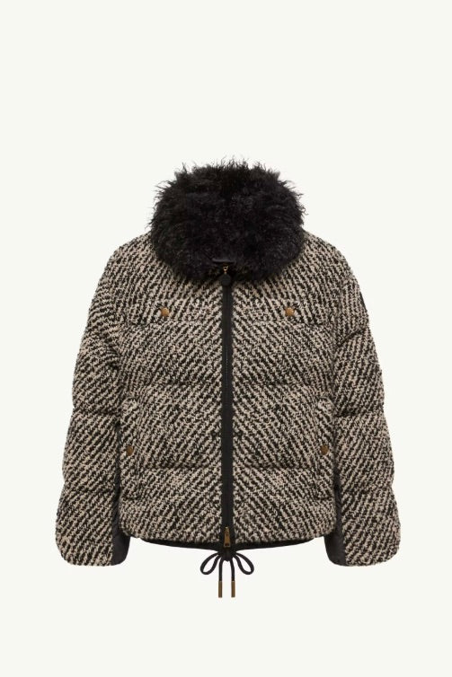 Dynamique Bouclé Short Down Jacket Dark Grey