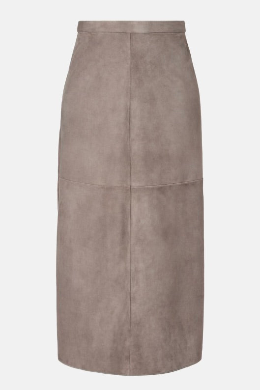 Cipria Flared Suede Skirt